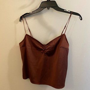 Abercrombie 90s Cinched Front Satin Cami, Size M